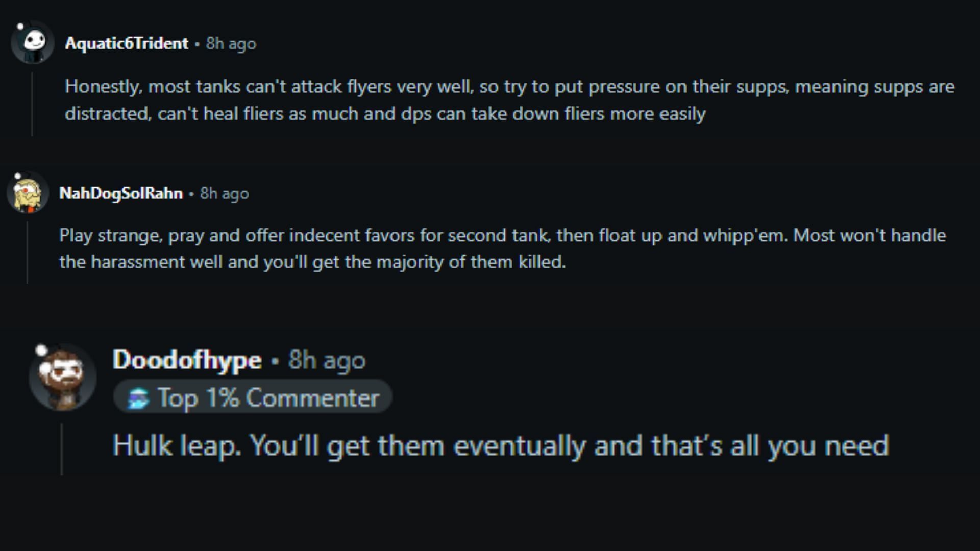 Redditors offering a more strategic take (Image via Reddit)